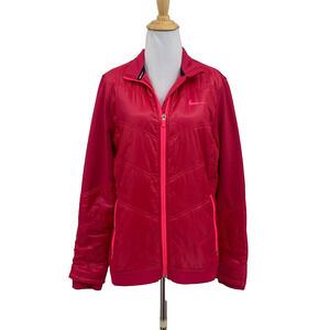 Nike Jacket Womens L Large Fuchsia Golf Dri Fit Filled Panels Fleece Lined Zip